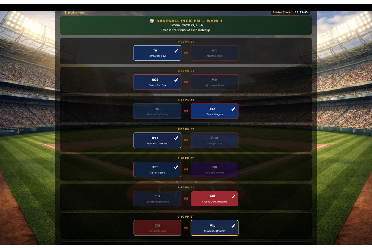 MLB Pick'em contest preview